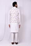 Shop_Aryavir Malhotra_White Cotton Printed Floral Embroidered Bundi Jacket _at_Aza_Fashions