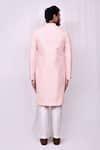 Shop_Arihant Rai Sinha_Pink Silk Embroidery Bloom Jaal Thread Work Sherwani With Pant Pyjama _at_Aza_Fashions