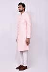 Arihant Rai Sinha_Pink Silk Embroidery Bloom Jaal Thread Work Sherwani With Pant Pyjama _at_Aza_Fashions