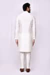 Shop_Arihant Rai Sinha_Cream Silk Embroidery Blossom Band Collar Kurta With Pant Pyjama _at_Aza_Fashions