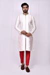 Buy_Arihant Rai Sinha_Cream Silk Embroidery Front Zip Detail Art Kurta With Pant Pyjama 
