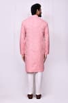 Shop_Arihant Rai Sinha_Pink Cotton Print Blossom Sherwani With Pant Pyjama _at_Aza_Fashions