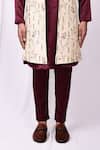 Buy_Arihant Rai Sinha_Cream Silk Embroidery, Mirrors Thread Long Jacket _Online_at_Aza_Fashions
