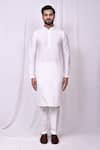 Buy_Arihant Rai Sinha_White Silk Embroidery, Mirrors Bundi Kurta Set _Online_at_Aza_Fashions