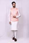 Arihant Rai Sinha_White Silk Embroidery, Mirrors Bundi Kurta Set _Online