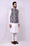 Buy_Arihant Rai Sinha_Multi Color Cotton, Silk Geometric Mosaic Printed Bundi Kurta Set 