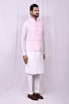 Buy_Arihant Rai Sinha_Pink Cotton, Silk Embroidery Thread Bundi Kurta Set 