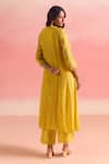 Shop_One Not Two_Yellow Kurta And Pant Silk Embroidery Sequins Round Criss Cross & Set _at_Aza_Fashions