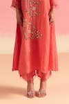 One Not Two_Coral Kurta And Pant Silk Embroidery V-neck A-line & Set _Online