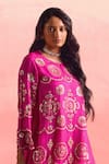 Buy_One Not Two_Pink Kurta Silk And Organza Embroidery Geometric Pattern A-line & Pant Set _Online_at_Aza_Fashions