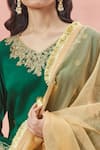 Rar Studio_Green Chanderi Handloom Embroidery Dori V Neck Gul And Aari Kurta & Lehenga Set _Online_at_Aza_Fashions