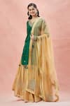 Buy_Rar Studio_Green Chanderi Handloom Embroidery Dori V Neck Gul And Aari Kurta & Lehenga Set 