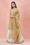 Buy_Rar Studio_Ivory Chanderi Handloom Embroidery Dori Round Gullista Kurta And Lehenga Set _at_Aza_Fashions