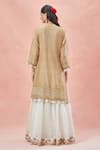 Shop_Rar Studio_Ivory Chanderi Handloom Embroidery Dori Round Gullista Kurta And Lehenga Set _at_Aza_Fashions