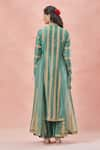 Shop_Rar Studio_Green Chanderi Handloom Embroidery Dori Striped Bloom Vine Aari Anarkali Set _at_Aza_Fashions