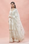 Buy_Rar Studio_Ivory Chanderi Handloom Embroidery Dori Leaf Neck Bahara Kurta Sharara Set 