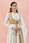 Buy_Rar Studio_Ivory Chanderi Handloom Embroidery Aari Round Neck Clover Bloom Anarkali Set _Online_at_Aza_Fashions