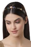Buy_Bijoux By Priya Chandna_Multi Color Crystal Rainbow Luxe Embellished Hairband _at_Aza_Fashions