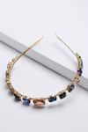 Shop_Bijoux By Priya Chandna_Multi Color Crystal Rainbow Luxe Embellished Hairband _at_Aza_Fashions