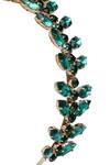 Buy_Bijoux By Priya Chandna_Emerald Green Crystal Leaf Shaped Hairband _Online_at_Aza_Fashions