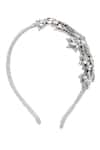Bijoux By Priya Chandna_White Crystals Studded Petal Shaped Hairband _Online_at_Aza_Fashions