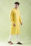 Buy Arihant Rai Sinha Yellow Chanderi, Cotton Mirrors Embroidered Placket Kurta And Churidar Set Online at Aza Fashions Buy_Arihant Rai Sinha_Yellow Chanderi, Cotton Mirrors Embroidered Placket Kurta And Churidar Set _Online_at_Aza_Fashions