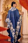 Shop_SSHILPA SAMRIYA_Blue Jacket Tissue Organza Embroidery Zari Thread Cape Open Skirt Set_at_Aza_Fashions