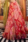 SSHILPA SAMRIYA_Red Lehenga Organza Printed Geometric Square Floral Set _Online_at_Aza_Fashions