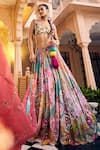 Buy_SSHILPA SAMRIYA_Multi Color Lehenga Organza Printed Geometric Sweetheart Abstract Set _at_Aza_Fashions