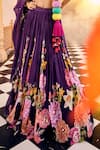 Shop_SSHILPA SAMRIYA_Purple Lehenga Chinnon Chiffon Printed Floral Square Set _Online_at_Aza_Fashions