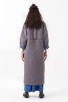 Shop_Three_Grey Twill Quilted Open Round Neck Front Pocket Jacket _at_Aza_Fashions