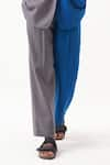 Shop_THREE_Grey Melange Two Tone Straight Pant _Online_at_Aza_Fashions