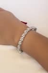 Buy_Nepra By Neha Goel_White Zirconia Embellished Bracelet _at_Aza_Fashions