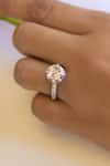 Buy_Nepra By Neha Goel_White Zirconia Solitaire Embellished Ring _Online_at_Aza_Fashions