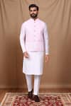 Buy Arihant Rai Sinha Pink Cotton, Silk Embroidery Thread Bundi Kurta Set at Aza Fashions Buy_Arihant Rai Sinha_Pink Cotton, Silk Embroidery Thread Bundi Kurta Set _at_Aza_Fashions