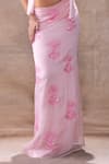 Akashi Clothing_Pink Modal Satin Embroidered Cut Dana Cowl Neck Floral Skirt With Top _at_Aza_Fashions