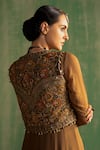 Shop_Studio Bagechaa_Brown Fine Silk Embroidered Sequin Round Bhavna Jacket With Anarkali Set _Online_at_Aza_Fashions