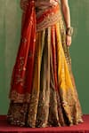 Buy_Studio Bagechaa_Multi Color Fine Silk Embroidered Sequin Plunge-v Arohi Lehenga Set _Online_at_Aza_Fashions