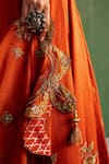 Studio Bagechaa_Orange Fine Silk Embroidered Sequin Off-shoulder Zaina Lehenga Set _Online_at_Aza_Fashions