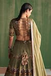 Buy_Studio Bagechaa_Green Fine Silk Embroidered Sequin Round Vatika Lehenga Set 