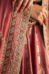 Shop_Studio Bagechaa_Pink Fine Silk Embroidered Sequin V-neck Tarani Lehenga Set _Online_at_Aza_Fashions