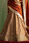 Shop_Studio Bagechaa_Beige Silk Embroidered Sequin Geometric Tanuja Lehenga Set _Online_at_Aza_Fashions