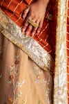 Studio Bagechaa_Beige Silk Embroidered Sequin Geometric Tanuja Lehenga Set _at_Aza_Fashions