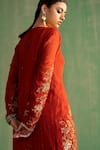 Shop_Studio Bagechaa_Orange Georgette Embroidered Aadhira Floral Kurta With Gharara _at_Aza_Fashions