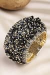 Shop_Bijoux By Priya Chandna_Black Crystals Midnight Bracelet _at_Aza_Fashions