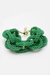 Bijoux By Priya Chandna_Green Beads Twisted Embellished Bracelet _Online_at_Aza_Fashions