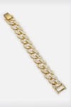 Shop_Bijoux By Priya Chandna_Gold Plated Crystals Cuban Chain Bracelet _at_Aza_Fashions