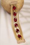 Shop_Bijoux By Priya Chandna_Red Crystals Stone Link Bracelet _at_Aza_Fashions