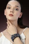 Bijoux By Priya Chandna_Purple Crystals, Glitter Midnight Sparkle Bracelet _at_Aza_Fashions