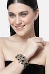 Buy_Bijoux By Priya Chandna_Black Crystals, Chains Charmed Multi Row Bracelet _at_Aza_Fashions